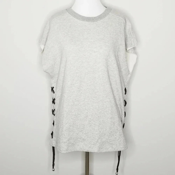 Black Orchid Tops - NWT Black Orchid Gray Sleeveless Lace Up Detail Sweatshirt S